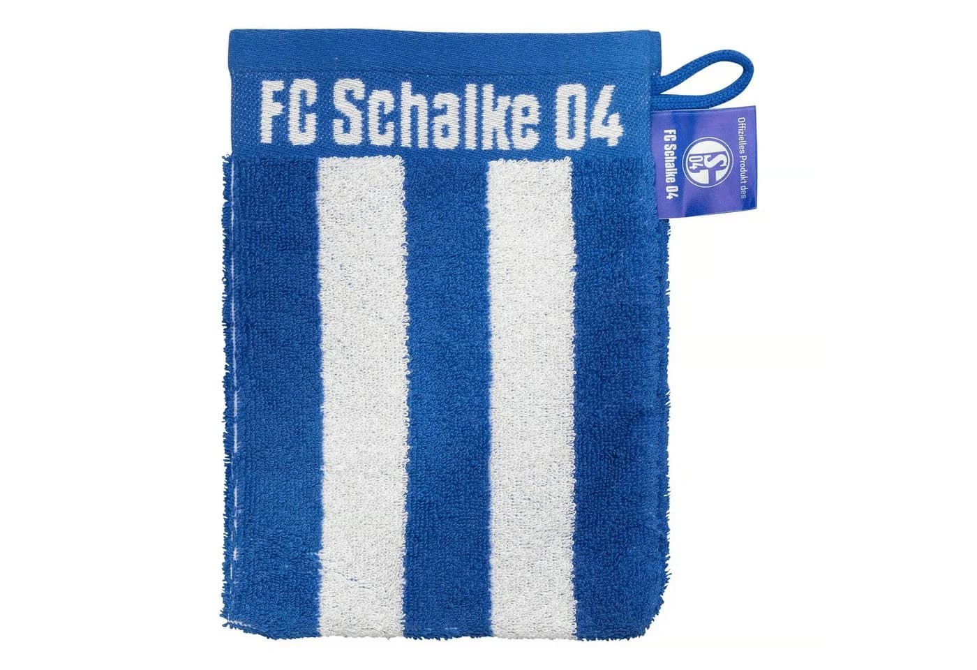 FC Schalke 04 Waschlappen Baumwolle Blau-Weiß Blockstreifen