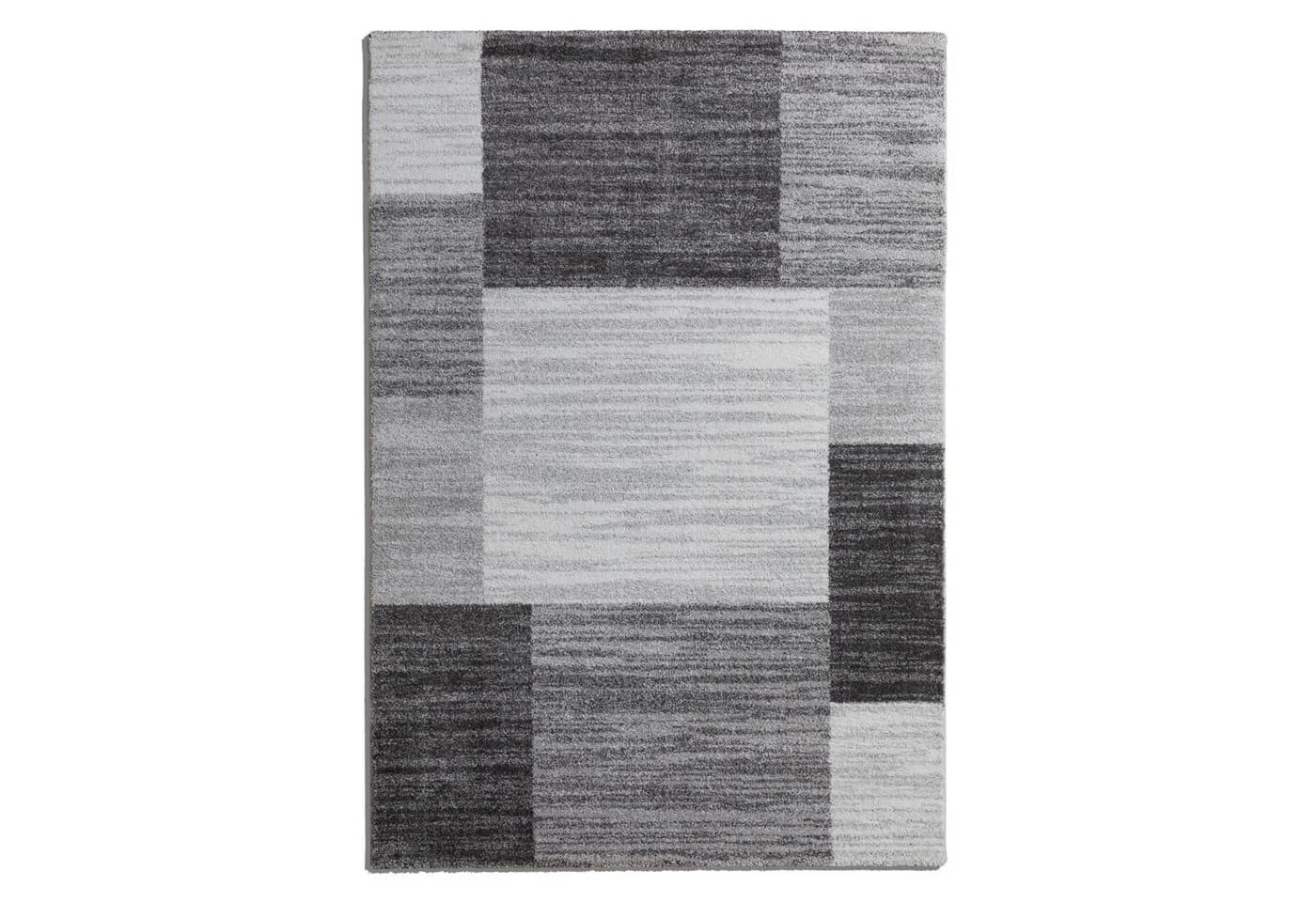 Steffensmeier Teppich Nancy Felder Kurzflor Grau Silber Modern