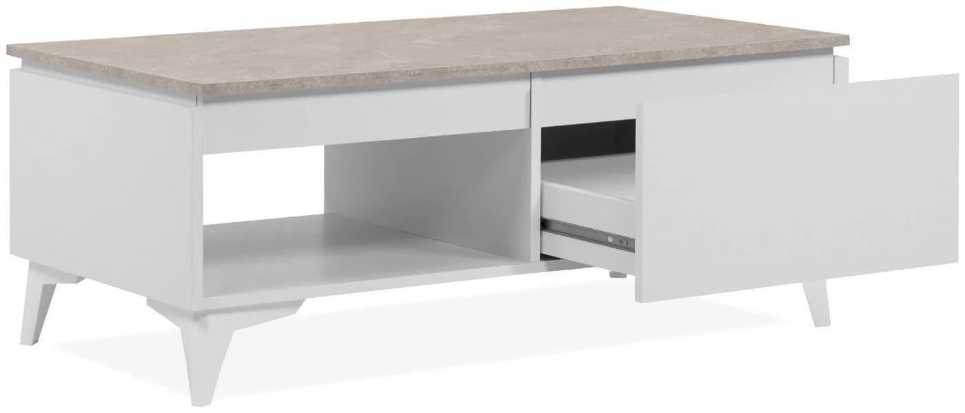 Finori Couchtisch Bertrix 55C Sandstein Weiß Modern