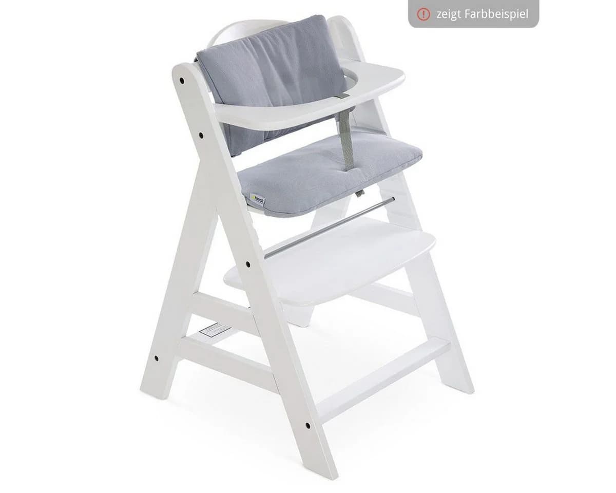 Hauck Hochstuhl Alpha Plus White - Mitwachsender Holz Kinderhochstuhl