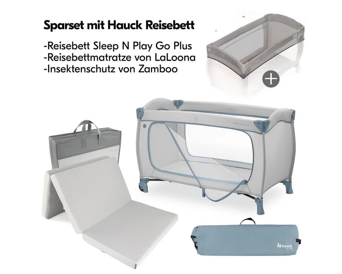 Hauck Baby-Reisebett Sleep N Play Go Plus Set - Dusty Blue