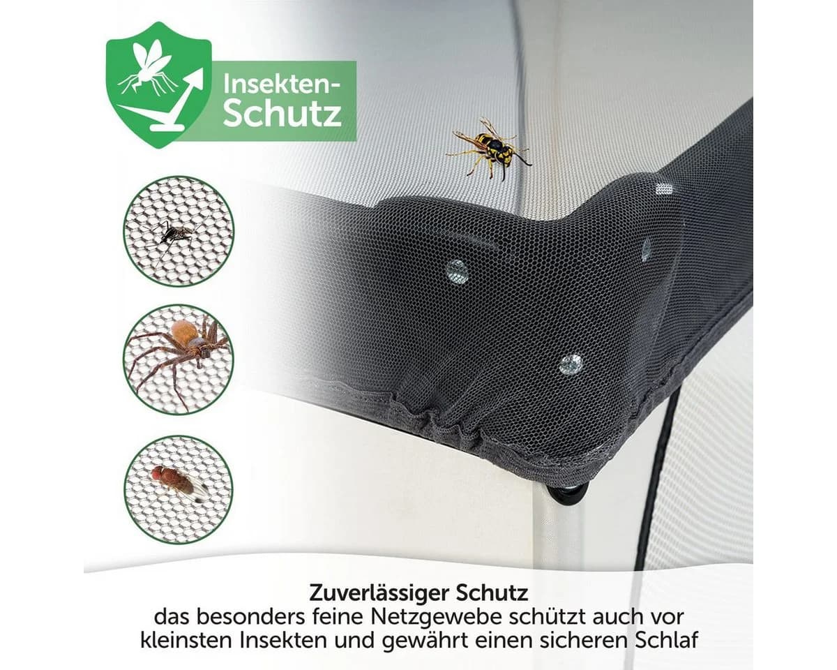 Zamboo Baby-Reisebett Universal - Grau Insektenschutz Mückennetz