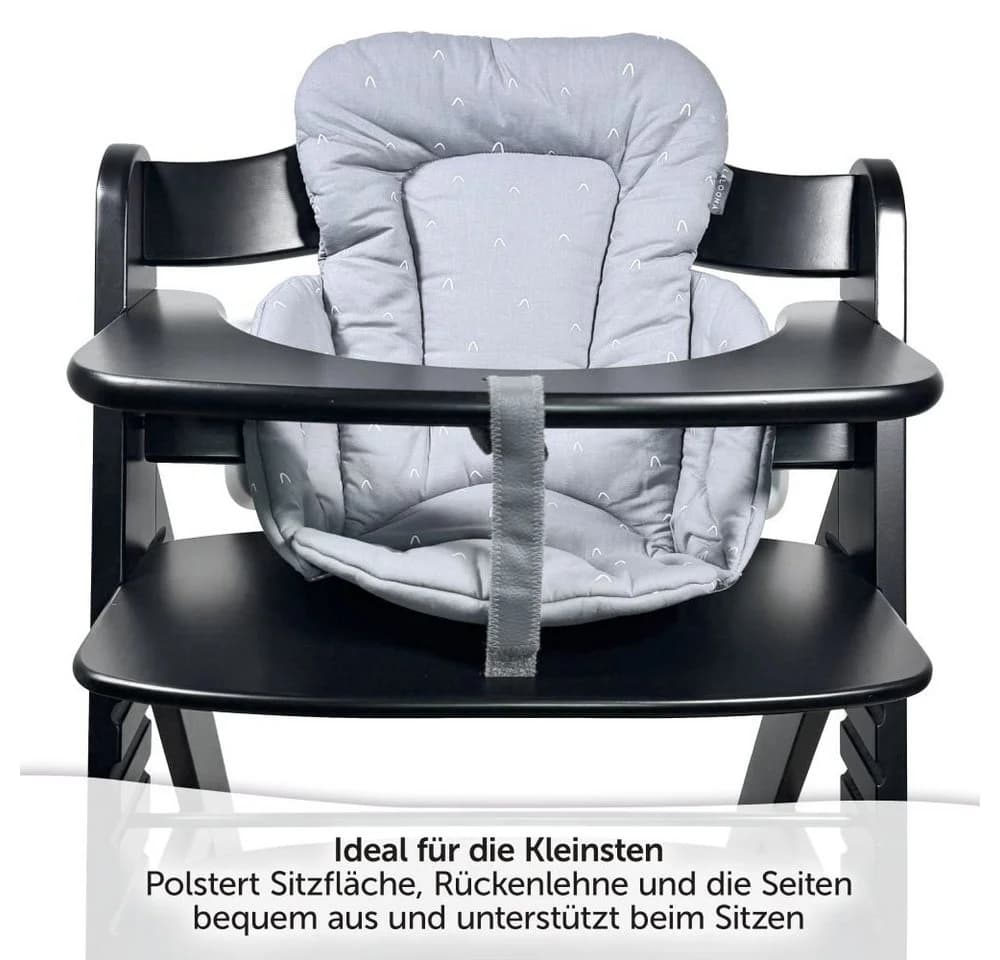 LaLoona Hochstuhlauflage Grau Sitzverkleinerer für Hochstuhl Hauck Alpha und Beta