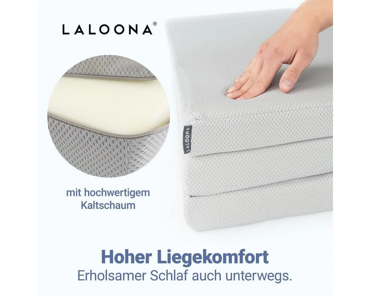 LaLoona Reisebettmatratze Grau 60x120 cm Faltmatratze