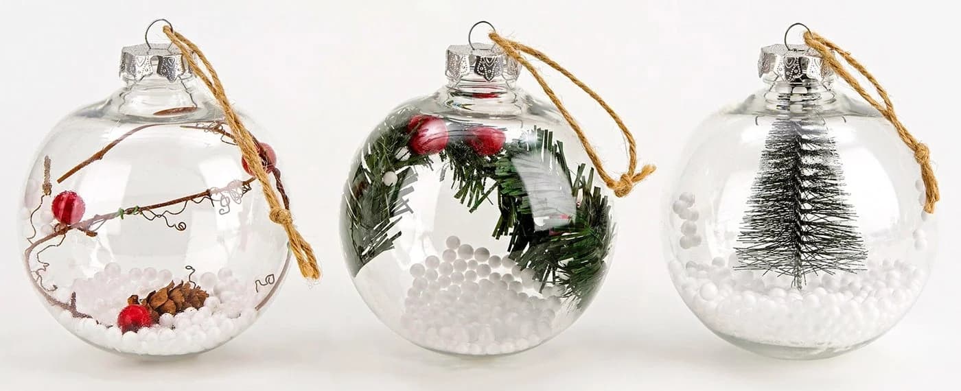 BRUBAKER Weihnachtsbaumkugel Set aus Acryl 9 St. mit Juteaufhängern