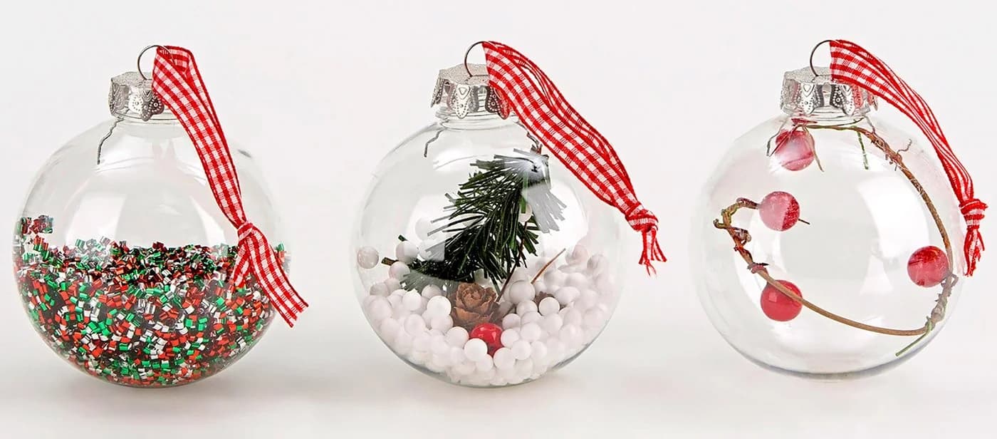 BRUBAKER Weihnachtsbaumkugel Set 12 St. Acryl mit Juteaufhängern