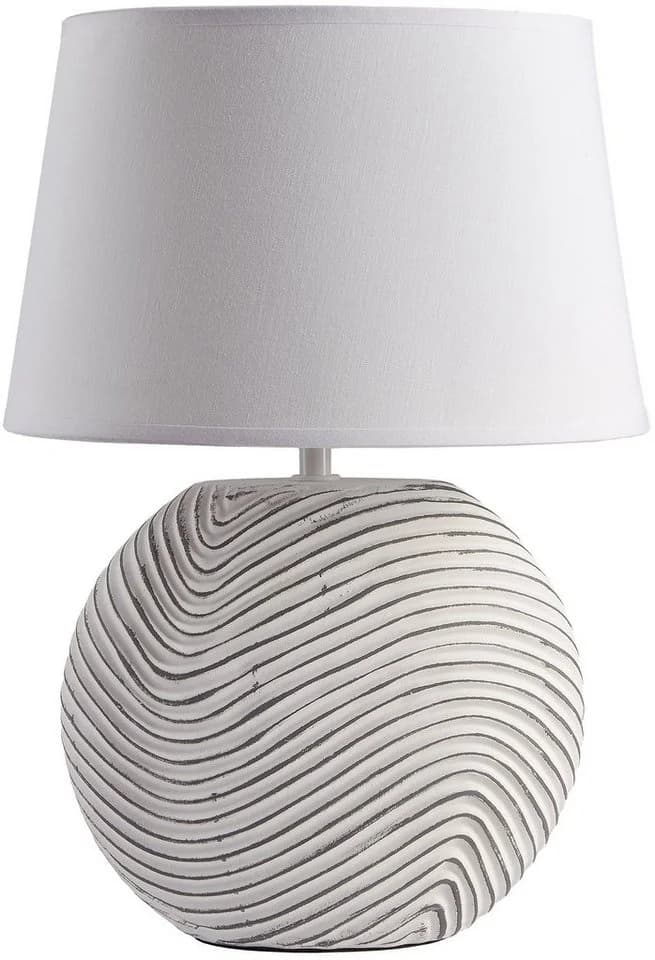 BRUBAKER Nachttischlampe 2er Set Zen Garden Weiß Keramik Jute