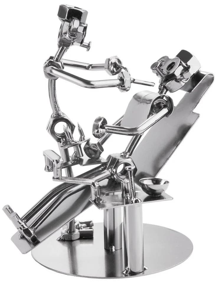 BRUBAKER Dekofigur Metallskulptur Schraubenmännchen Zahnarzt