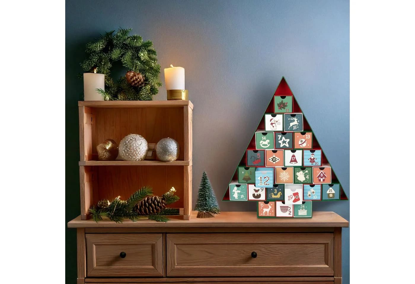BRUBAKER DIY Adventskalender Tannenbaum - Befüllbarer Weihnachtskalender