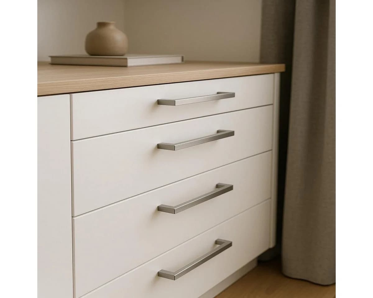 MS Beschläge Edelstahlgriff New York Matt Gebürstet 128mm Lochabstand