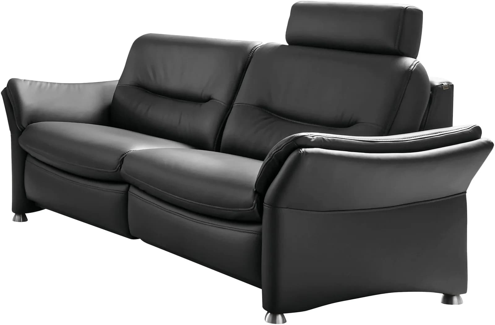 HUKLA Ledersofa 2,5-Sitzer Torro anthrazit mit Kopfstütze