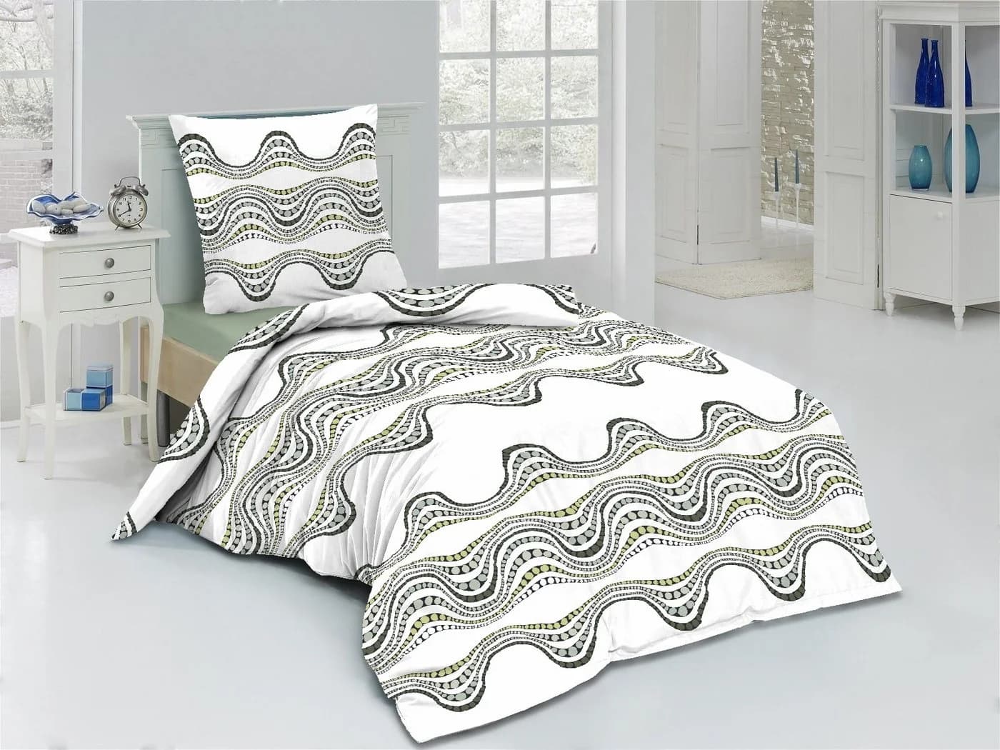 EXKLUSIV HEIMTEXTIL Bettwäsche 2-teilig Baumwolle MARIE Wellendesign