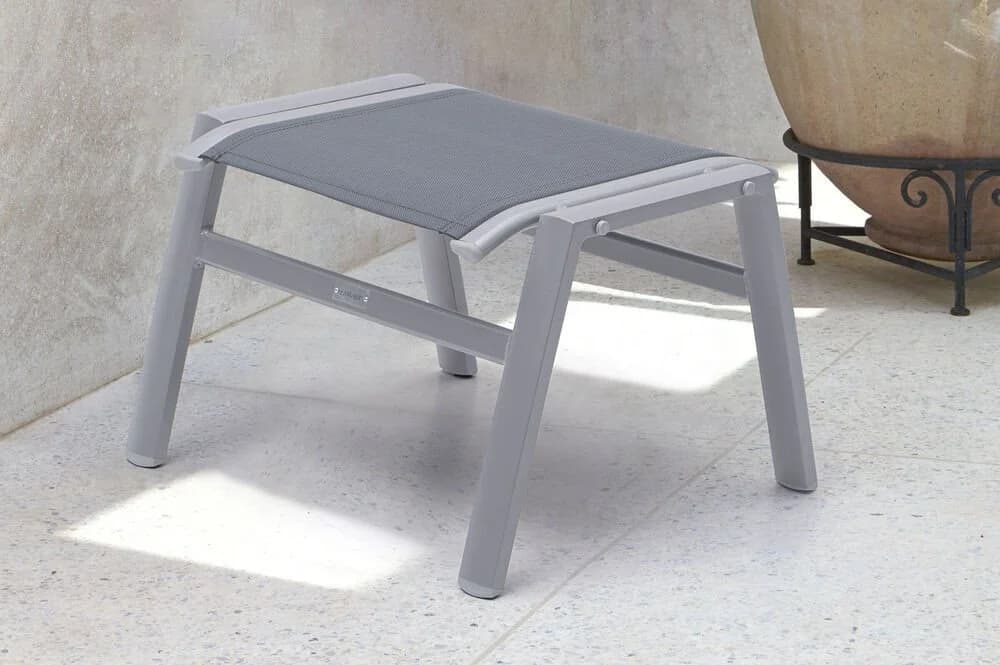 OUTFLEXX Gartenlounge-Hocker Silber Grau Aluminium
