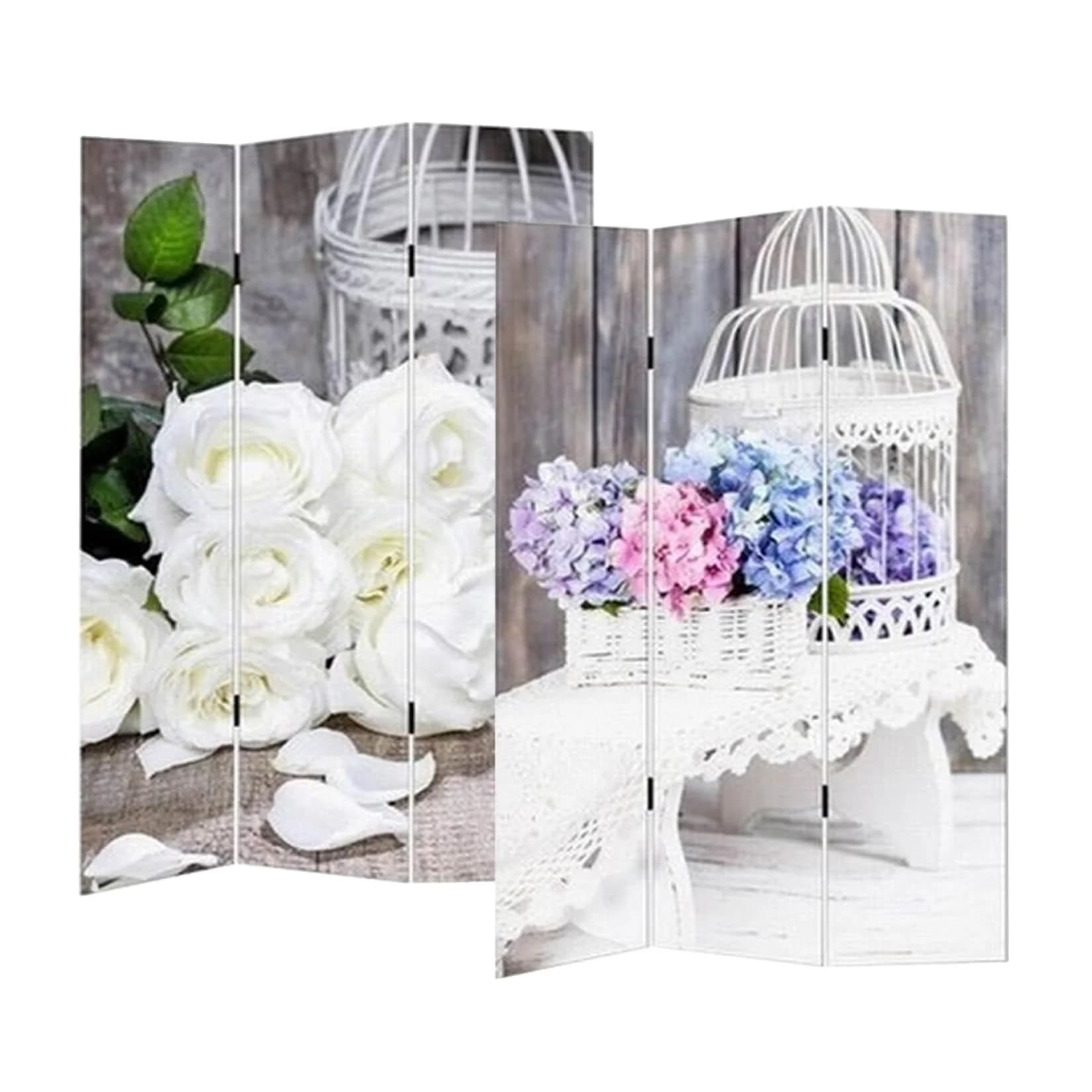 HTI-Line Paravent Hochzeit - 3-teiliger Raumteiler mit Druckmotiv