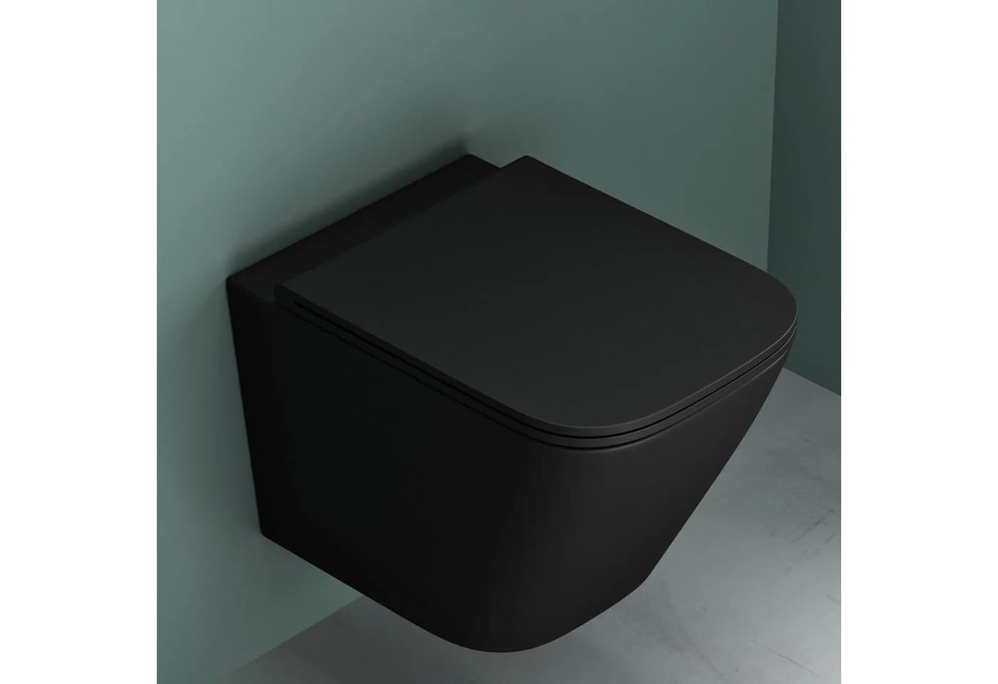 Mai & Mai Hänge-WC spülrandlos mit Softclose-Sitz Schwarz