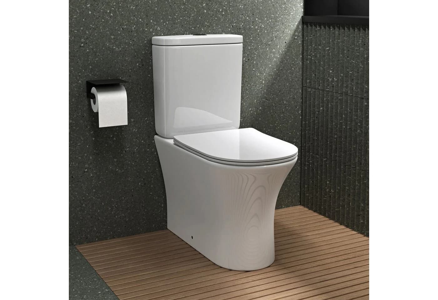 Mai & Mai Stand-WC Spülrandlos mit Soft-Close und Spülkasten Weiß