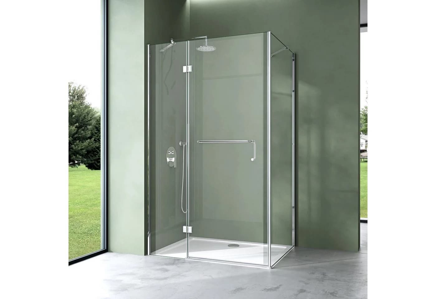 Mai & Mai Eckdusche Rav04 Rahmenlos ESG Glas NANO