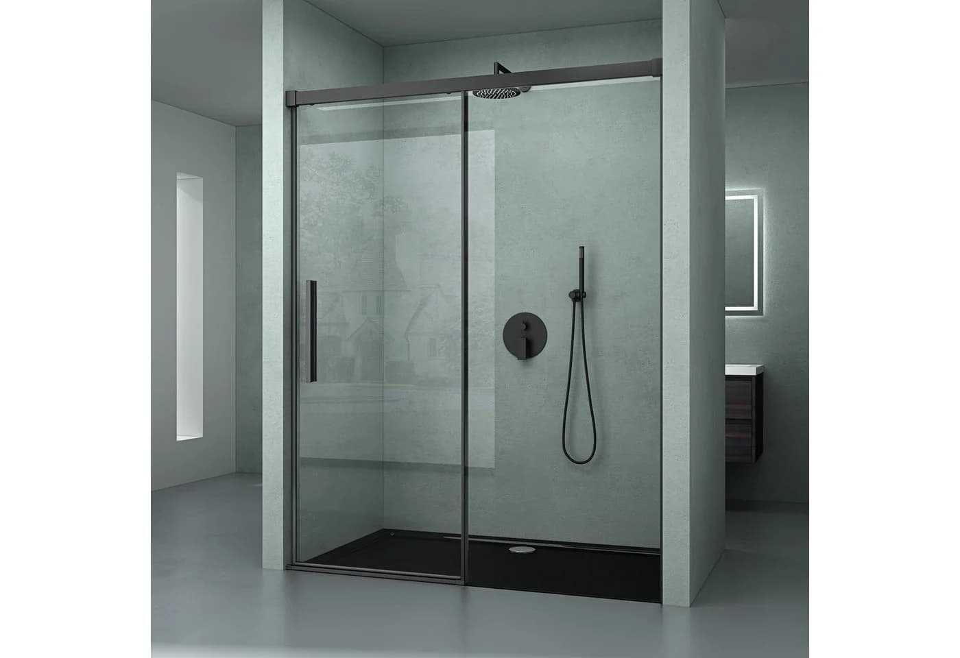 Mai & Mai Dusch-Schiebetür Nischentür Dusche Duschtür Duschabtrennung H:195cm ESG Nano, 120x195 cm