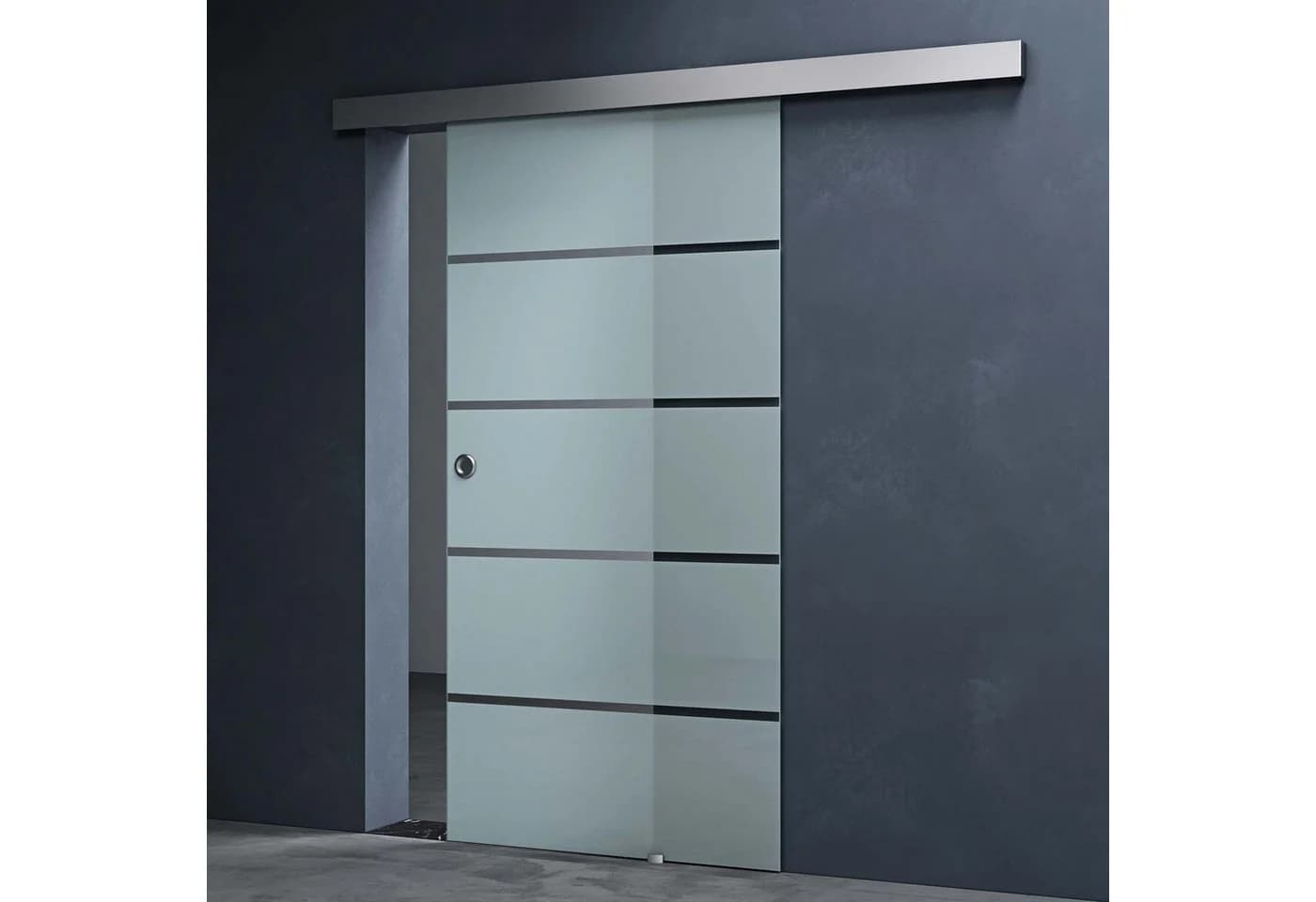 Mai & Mai Glasschiebetür Amalfi 5-Milchglas-Streifen 8mm ESG-Sicherheitsglas