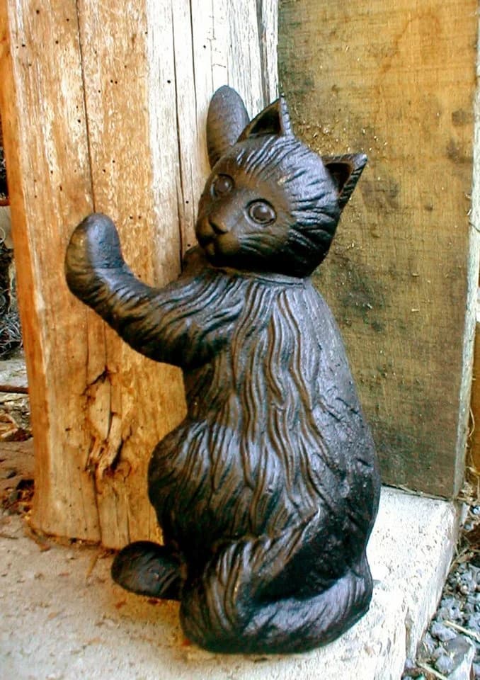 Antikas Wanddekoobjekt Türstopper Katze Skulptur