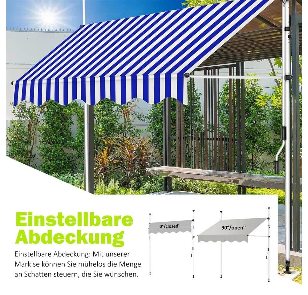Mucola Klemmmarkise mit LED-Beleuchtung Orange/Weiß