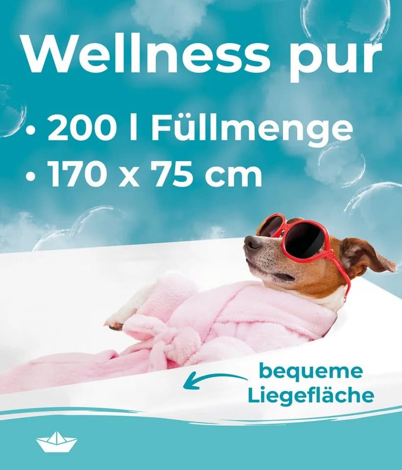 Calmwaters Badewanne Original Weiß Acryl Komplettset