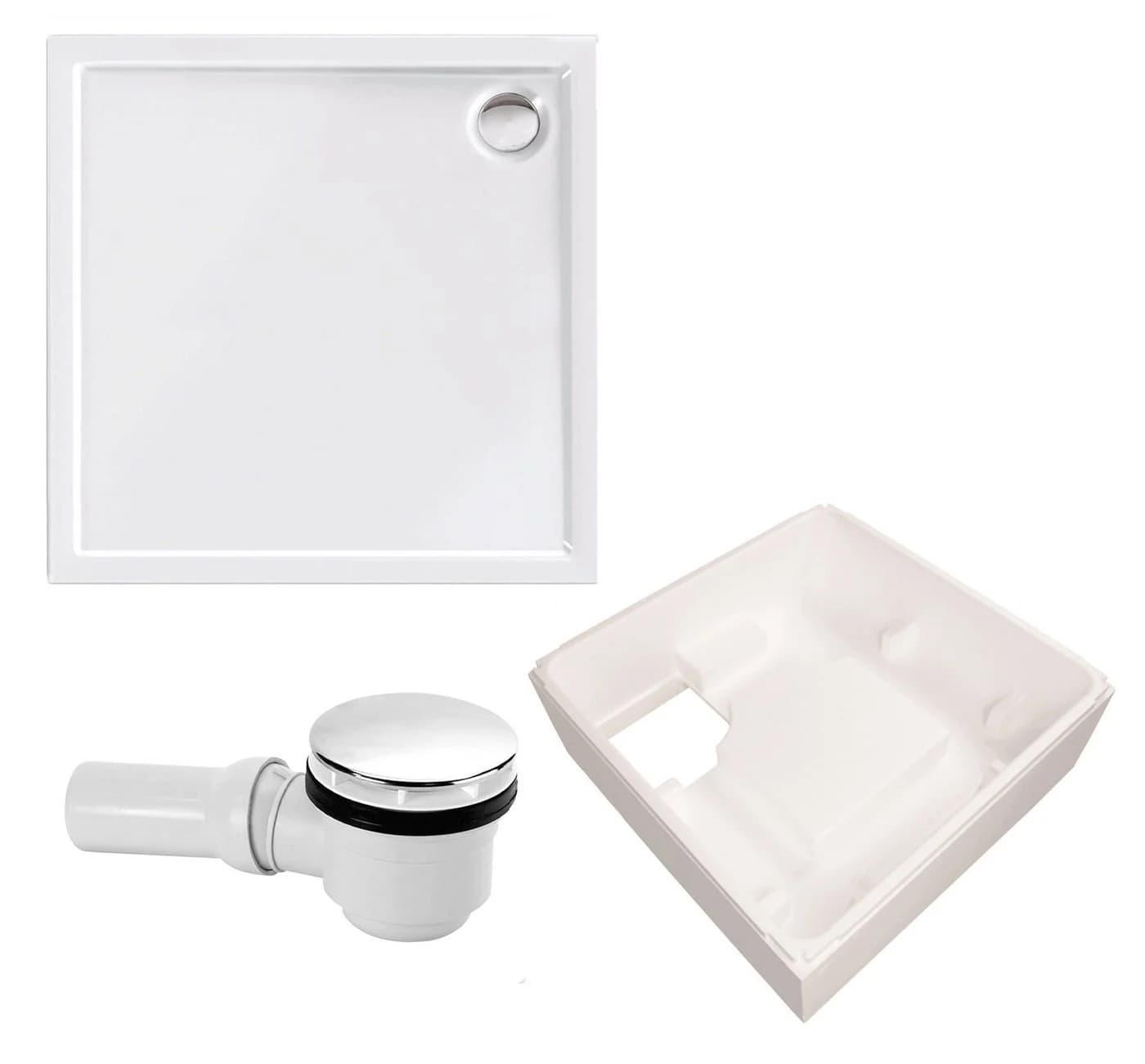Calmwaters Duschwanne Modern Select Weiß Komplettset