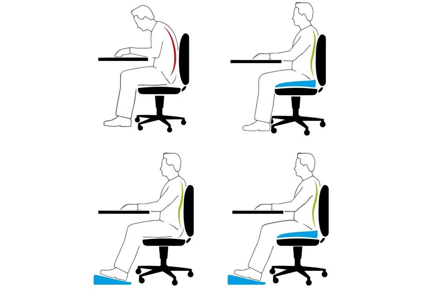GORANDO Keilkissen Sitzkissen orthopädisch EVA Schaum grau