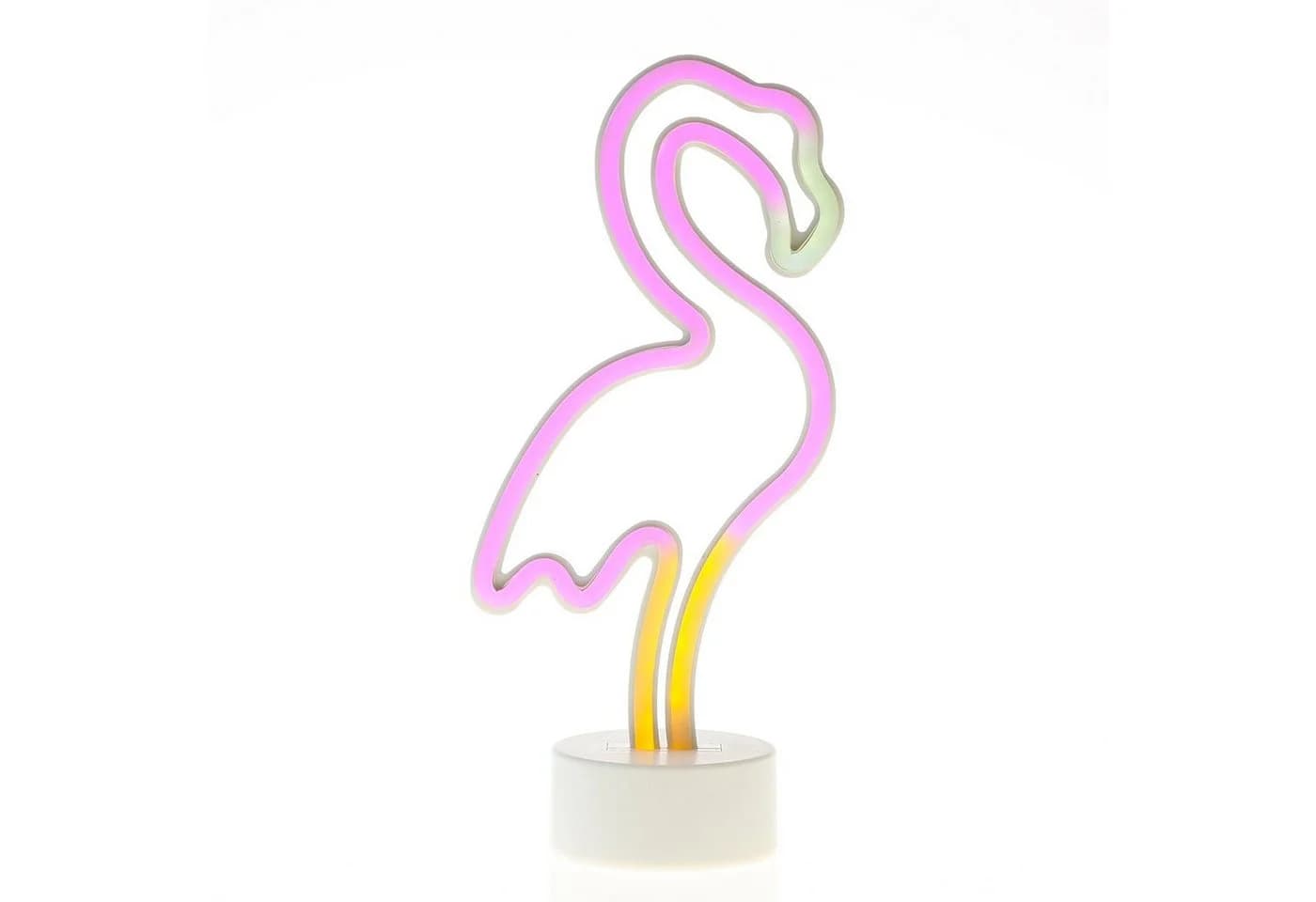 SATISFIRE LED NEON Figur FLAMINGO Neonlicht Batterie USB 30cm