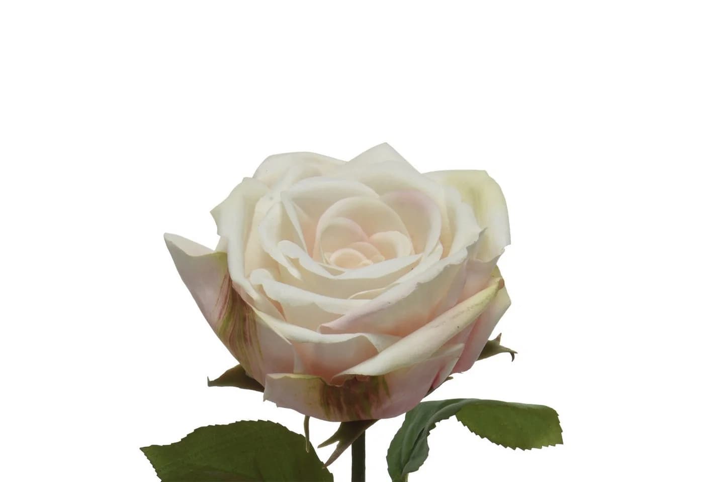 MARELIDA Kunstblume Rose am Stiel Real Touch Creme 68cm