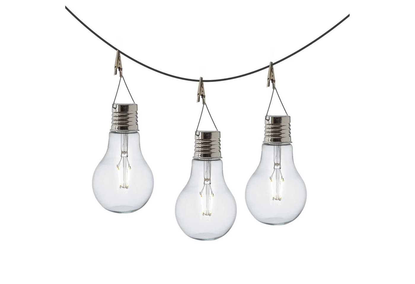MARELIDA LED Solarleuchte XL 3er-Set Warmweiß Transparent