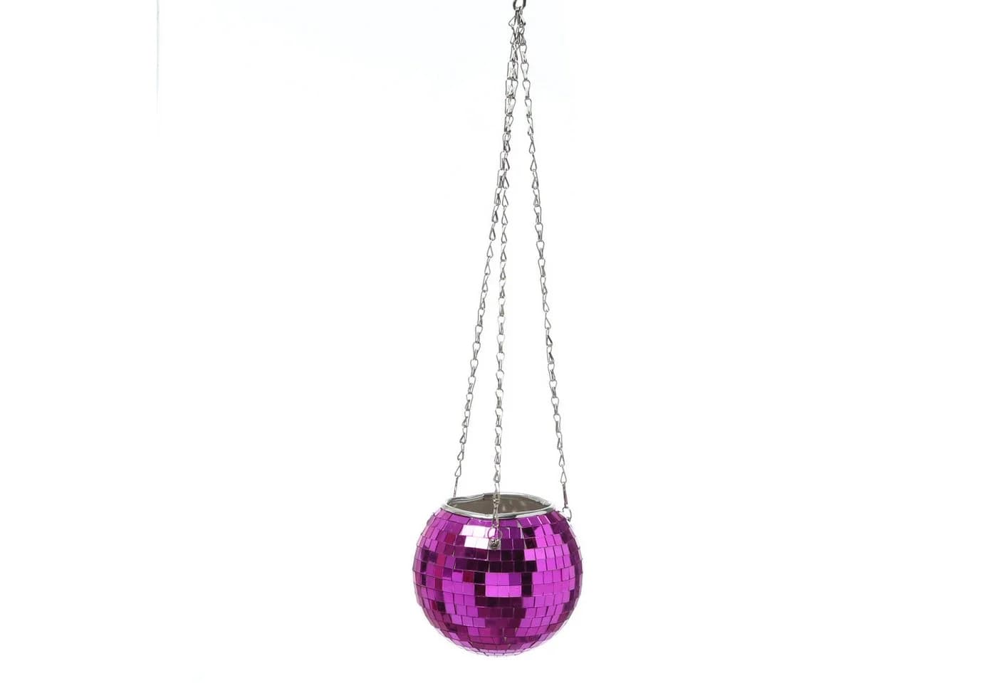 SATISFIRE Blumenampel Discokugel Spiegelkugel 15cm Pink
