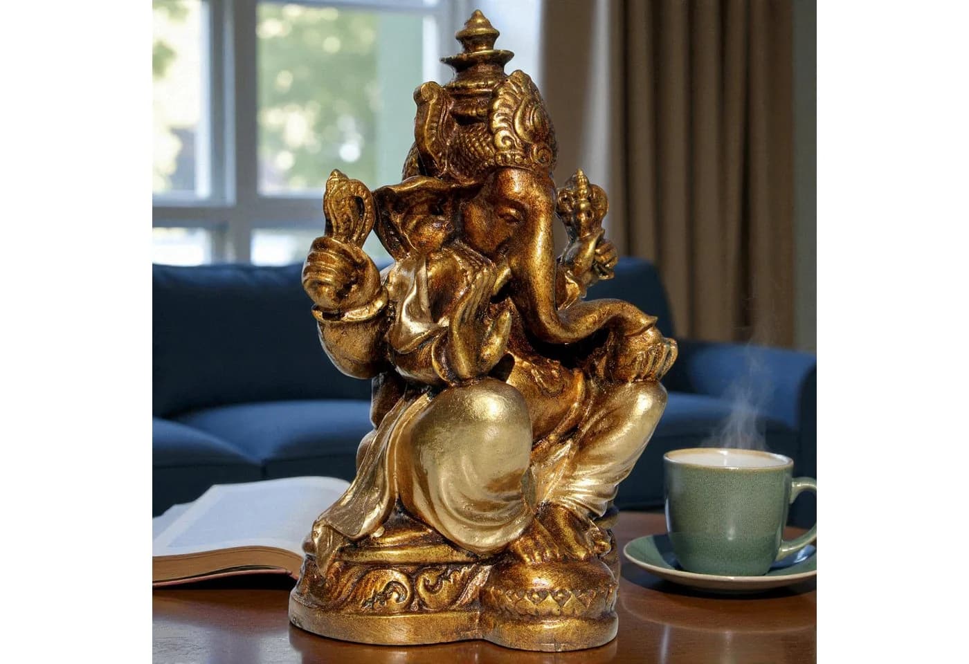 Wogeka Dekofigur Ganesha Elefantengott Resin Deko Bali Feng Shui
