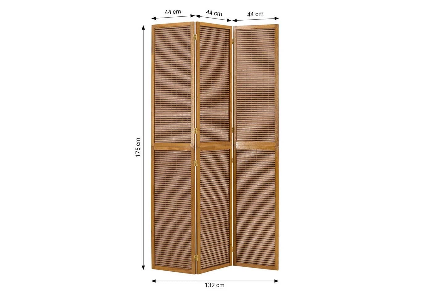 Homestyle4u Paravent 3-fach Raumteiler Holz Braun