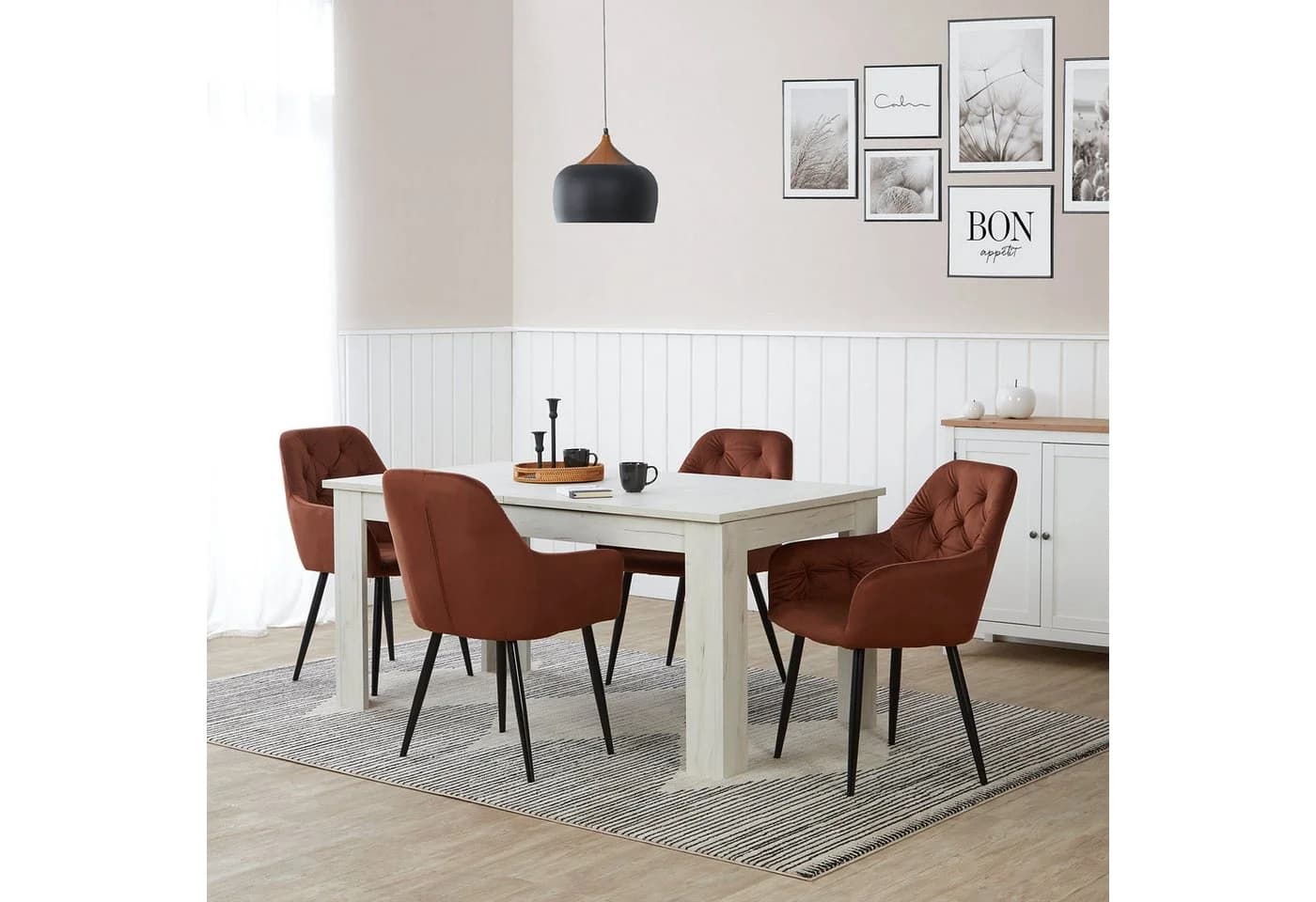 Homestyle4u Esstisch Weiß Vintage Shabby Ausziehbar 8 Personen