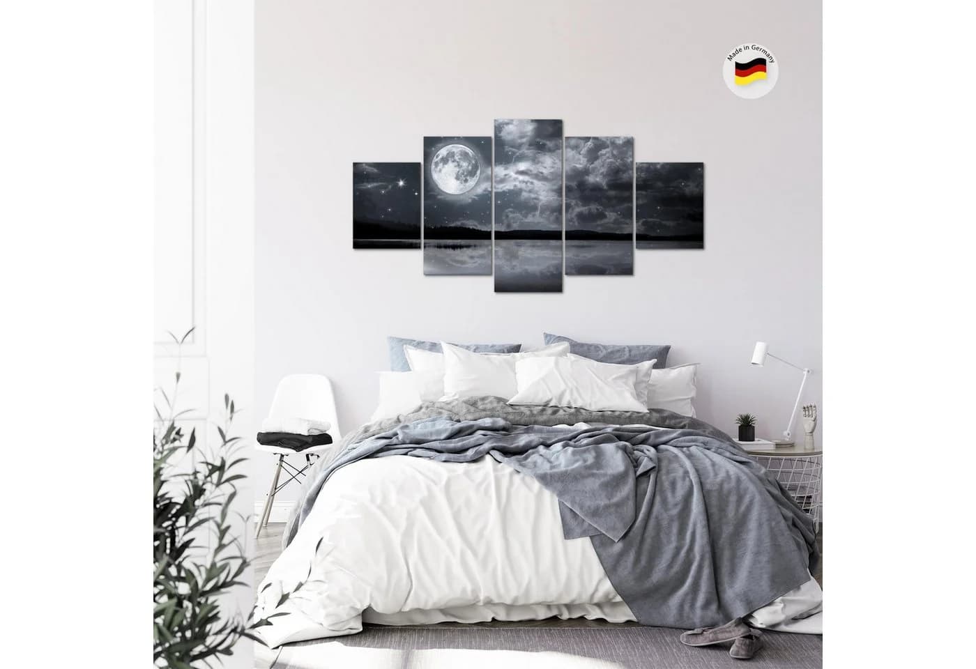 Runa Art Wandbild Nachthimmel Mond 5-teilig
