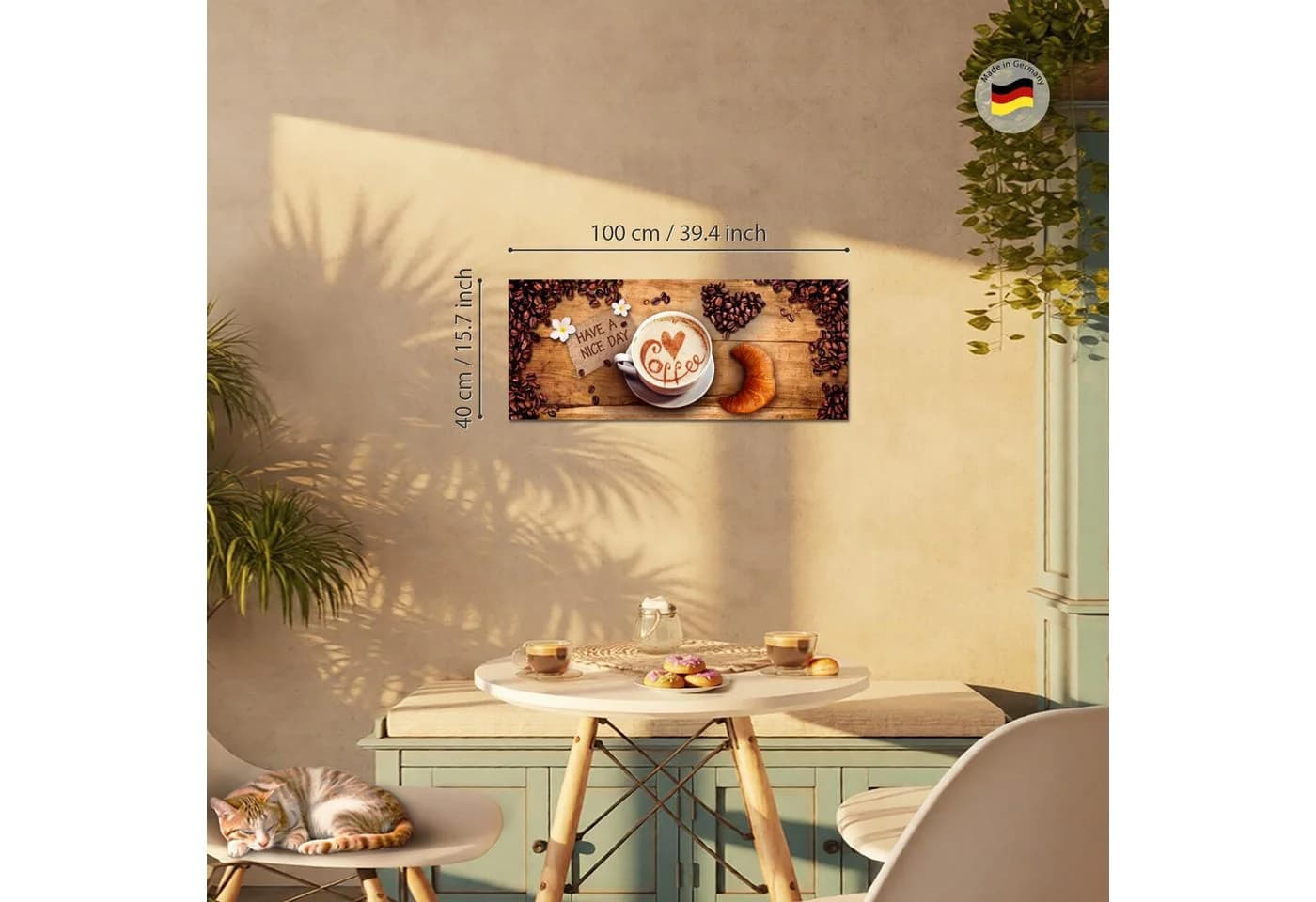 Runa Art Wandbild Kaffee Vlies Leinwandoptik Modern