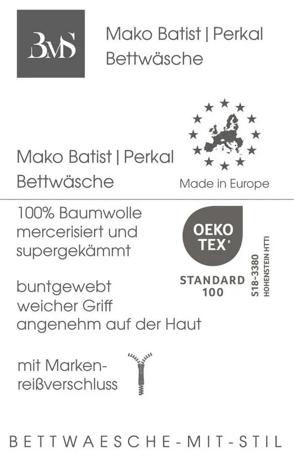 BETTWAESCHE-MIT-STIL Bettwäsche Mako Perkal Uni Türkis 2-teilig