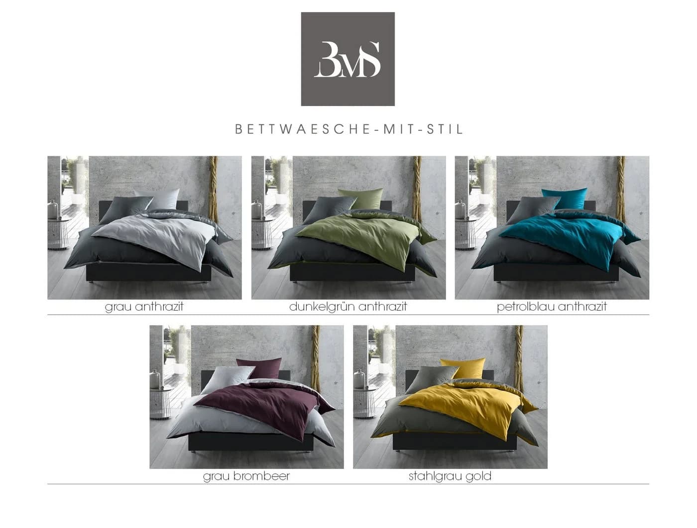 BETTWAESCHE-MIT-STIL Wendebettwäsche Mako Satin 2-teilig