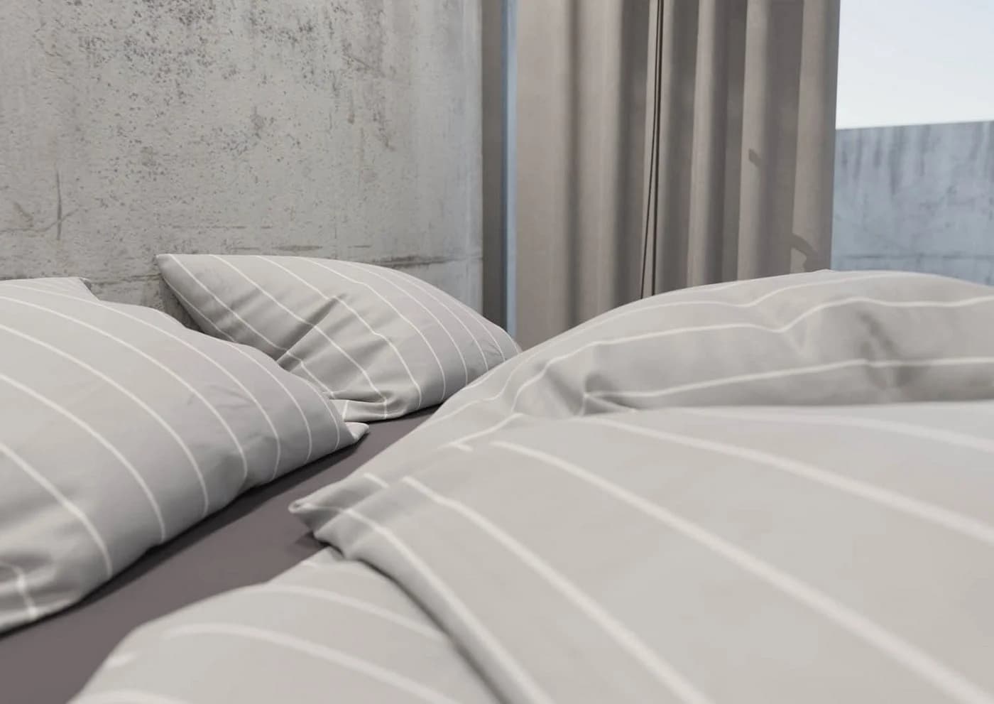 BETTWAESCHE-MIT-STIL Bettwäsche Mako Satin Urban Stripe Grau 2-teilig