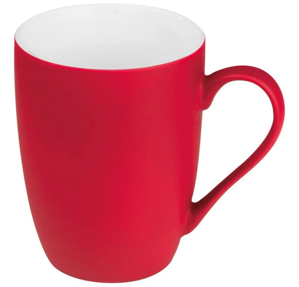 Macma Porzellantasse rot mit gummiertem Überzug 300 ml