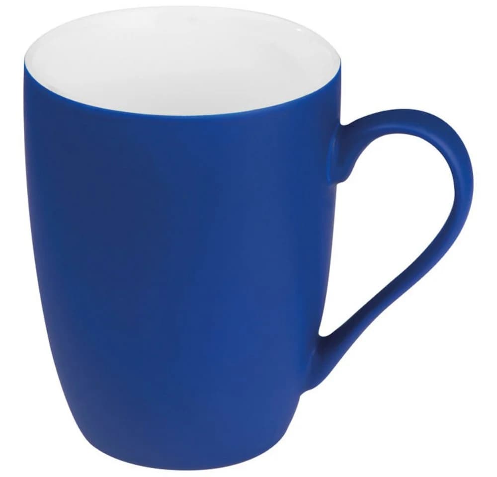 Macma Porzellantasse Blau mit gummiertem Überzug 300 ml