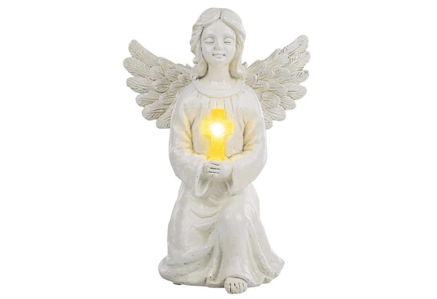 Haushalt International Gartenfigur LED-Solarengel mit Solarpanel