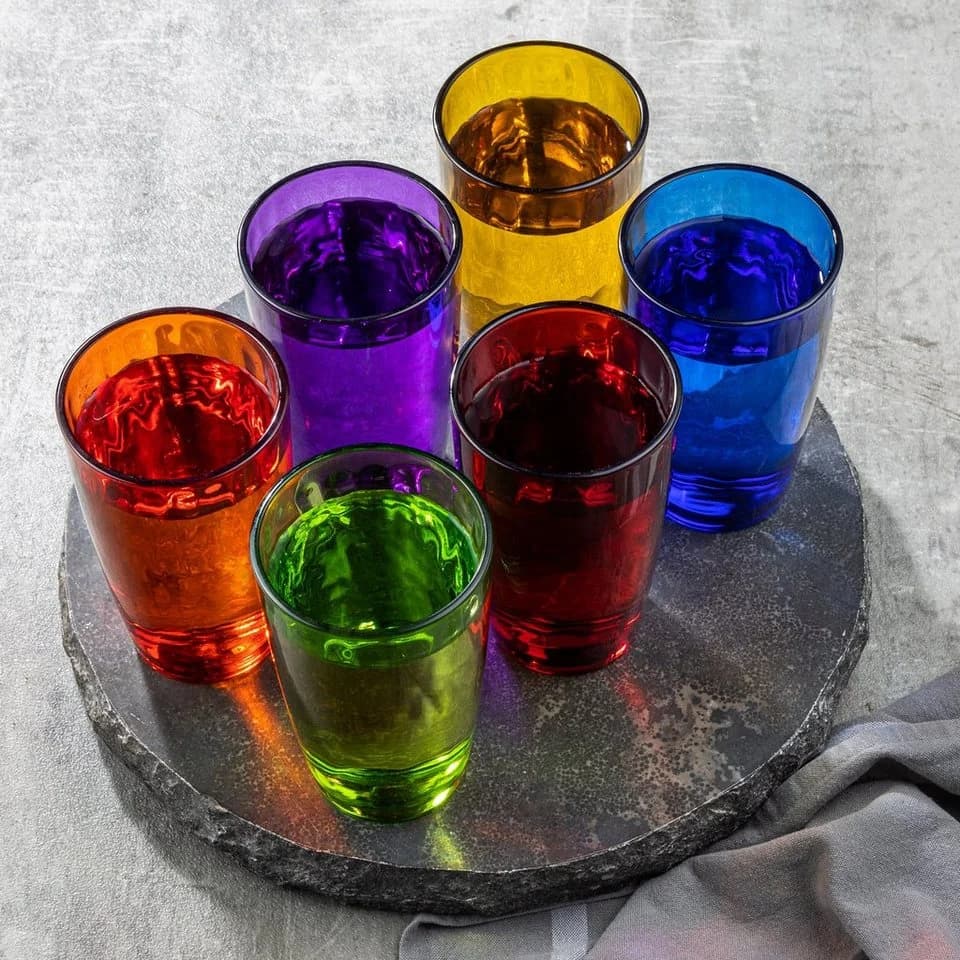 Haushalt International 6-teiliges Gläser-Set Bunt Glas Trinkgläser