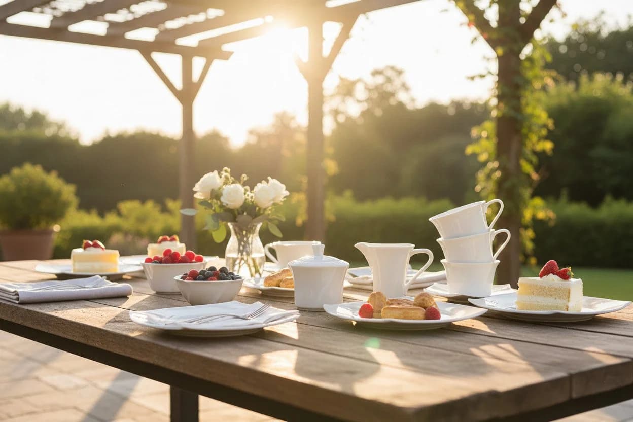 Retsch Arzberg Kaffeeservice 20-teilig Porzellan Creme-Weiß