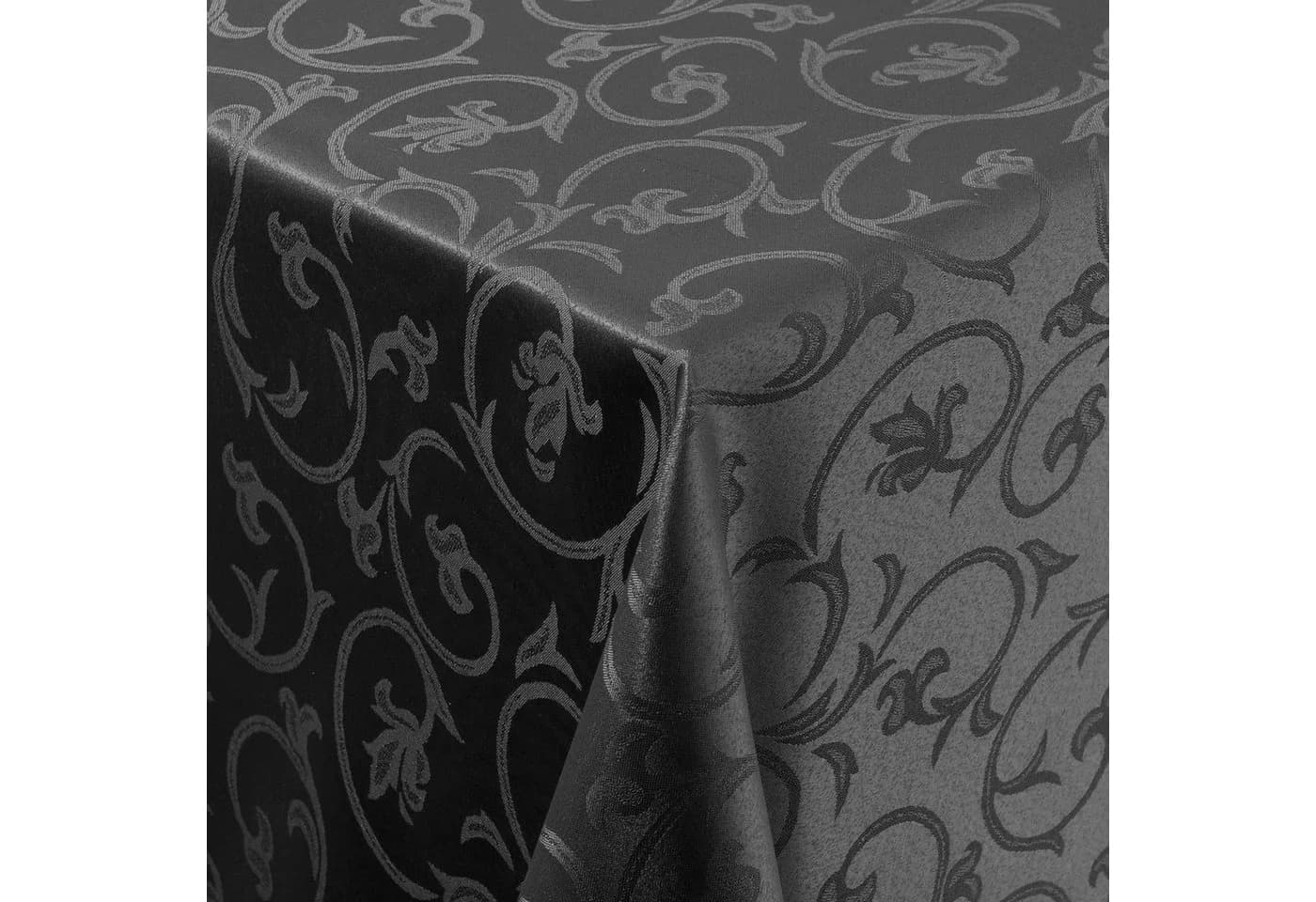 Moderno Barock Tischdecke Schwarz Stoff Damast Jacquard