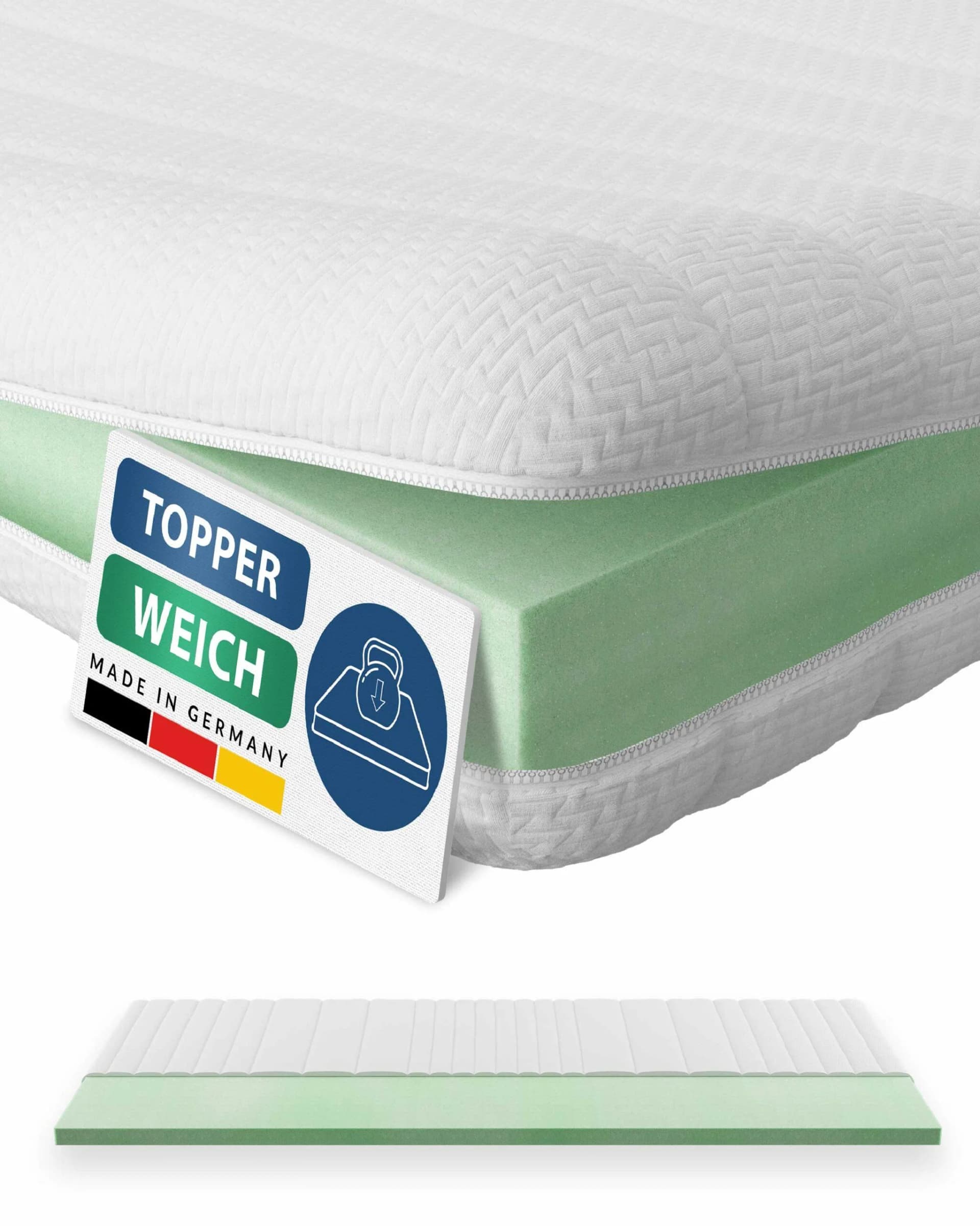 AM Qualitätsmatratzen Basic Komfortschaum-Topper 100 x 200 cm