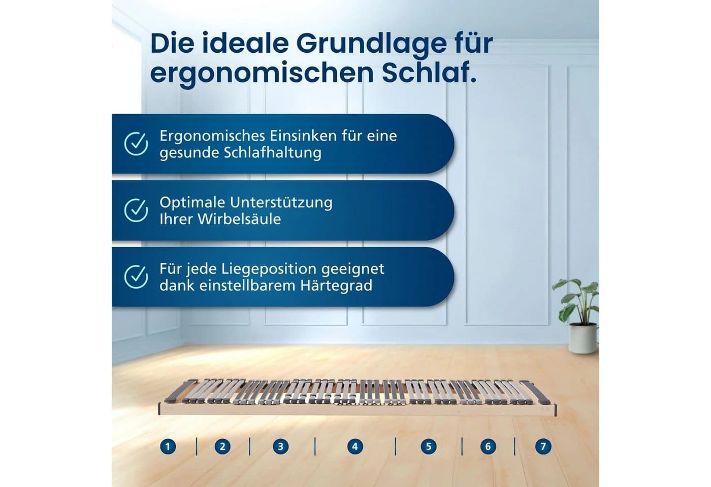 AM Qualitätsmatratzen 7-Zonen Lattenrost Ergonomisch