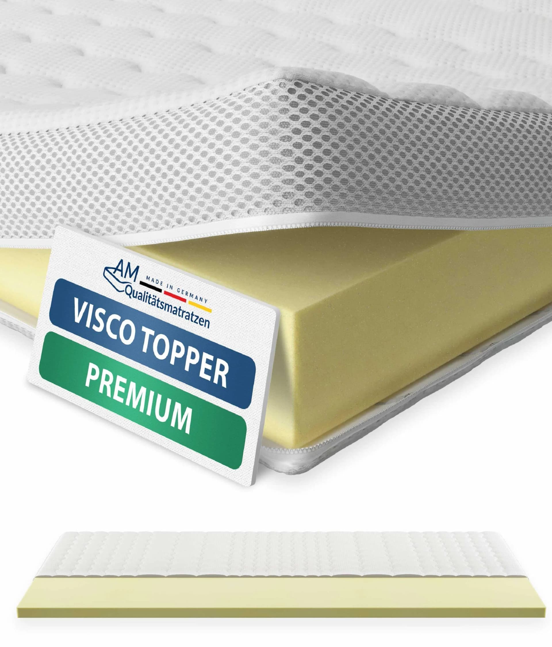 AM Qualitätsmatratzen Premium Visco-Topper 160 x 200 cm