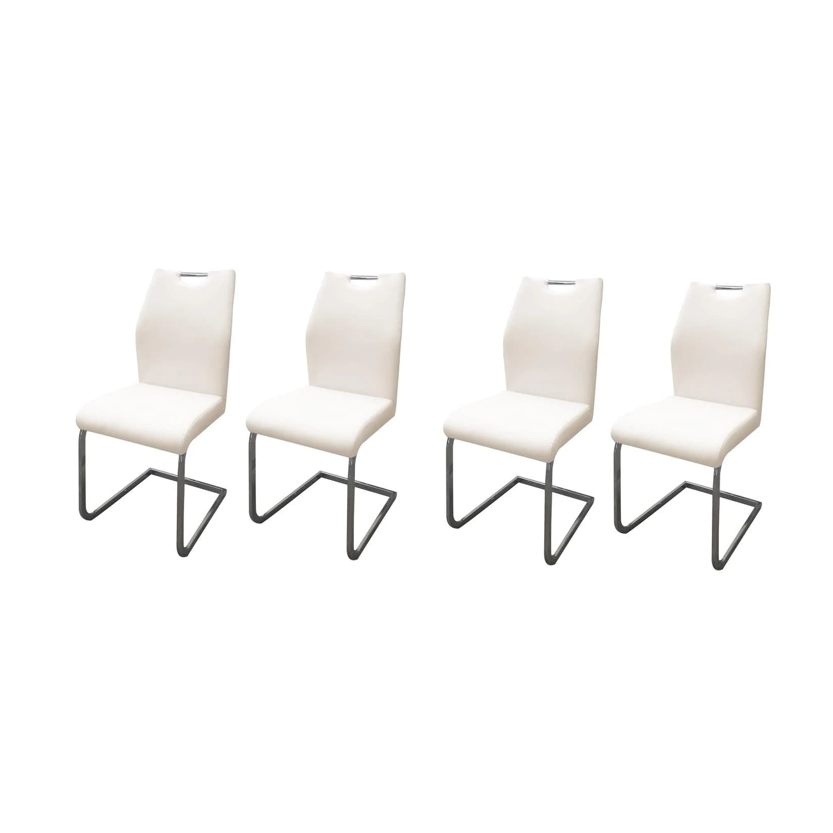HTI-Line Nelly Schwingstuhl 4er-Set Cremeweiß